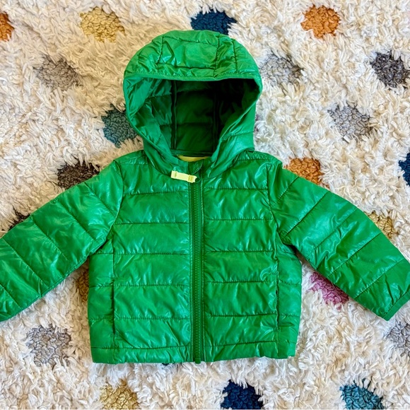 Primary Other - Primary Green Lightweight Puffer Jacket - Size 6-12m